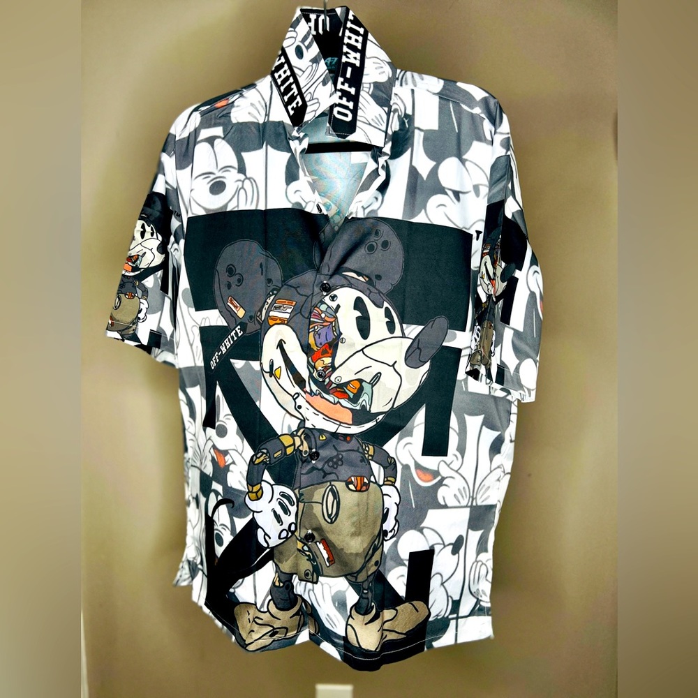 All Over Print Buttons Up Shirt - Off White